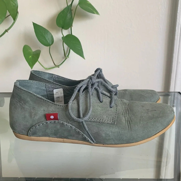 Oliberte Minsha Olive Green Nubuck Leather Oxford Lace up Loafers Size 36 - Picture 2 of 13